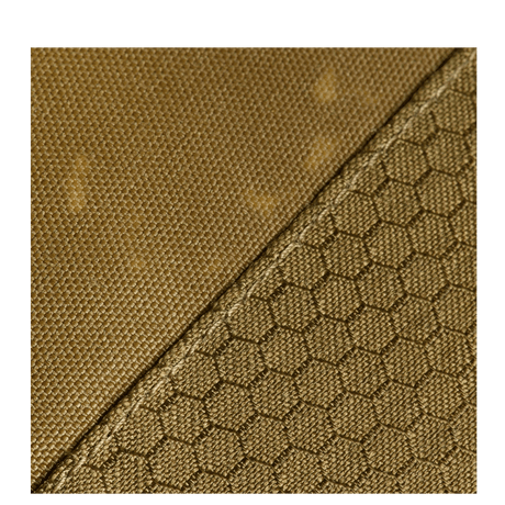 Close-up of M-Tac Bat Wing Bag Elite Hex Cordura fabric with hex pattern and solid stitching.