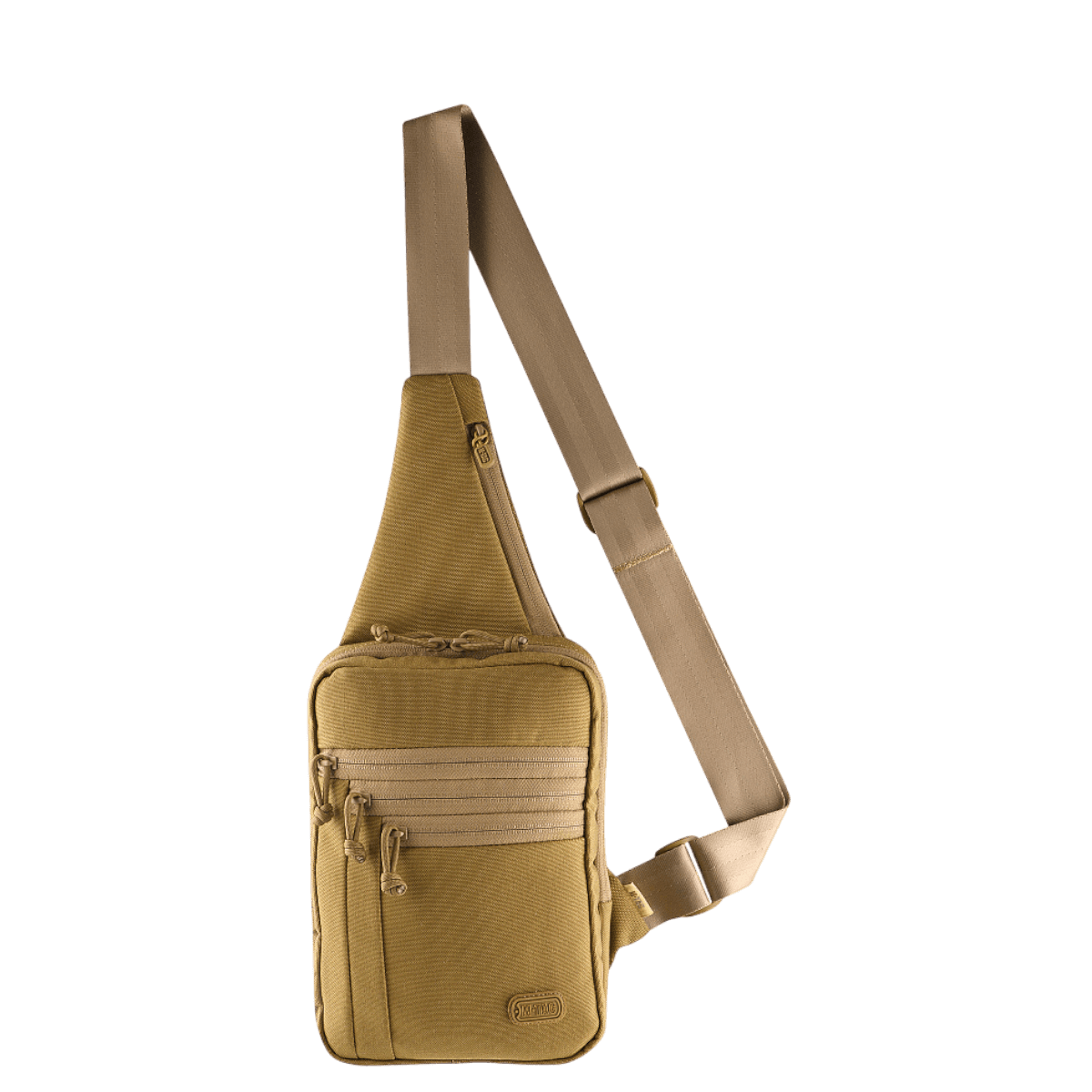 M-Tac Carry Sling Taske Elite Gen.IV i beige for diskret og komfortabel bæring, justerbar rem, designet til skjult våbenbæring.