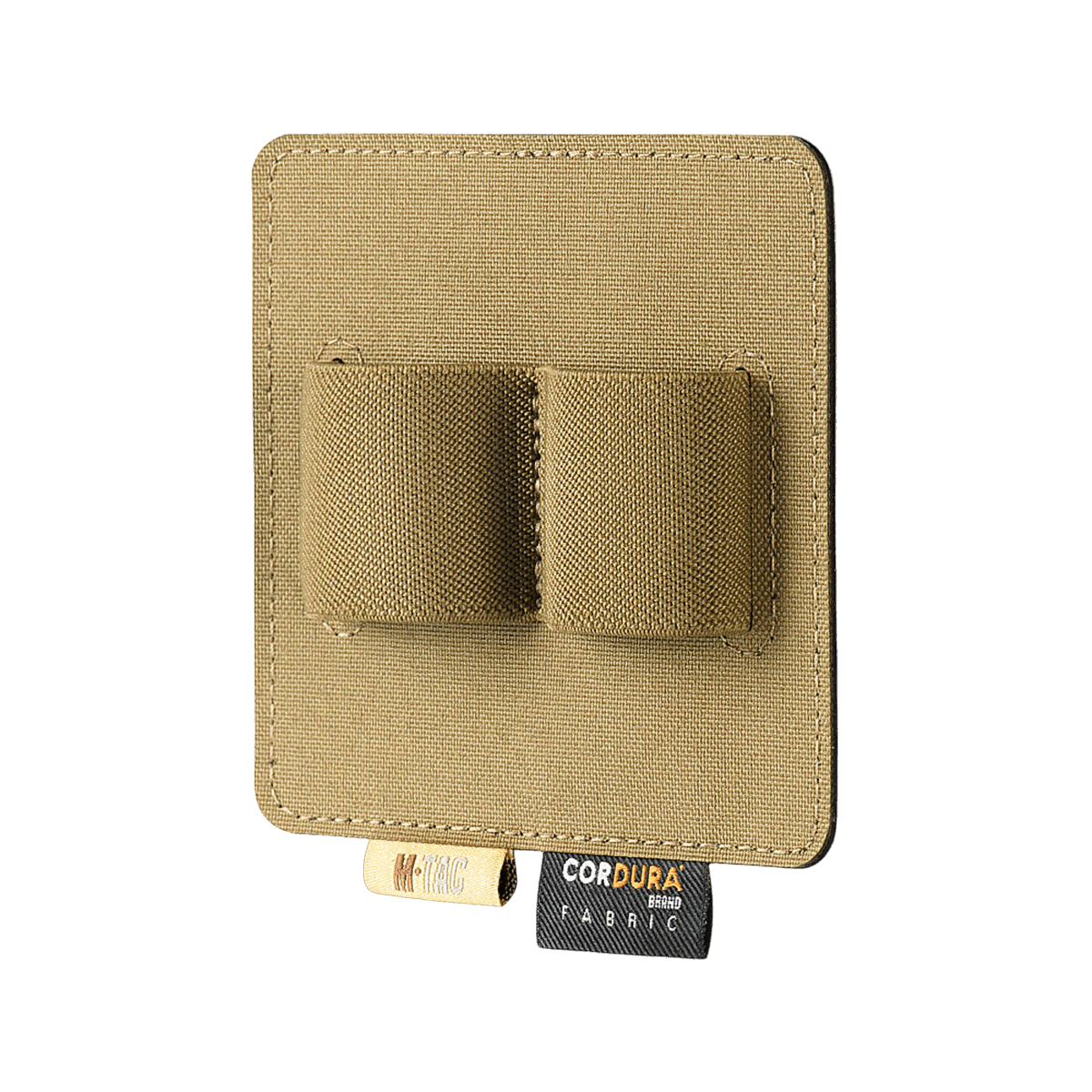M-Tac Double Mag Pouch Hook Backed Magazine i brunt stof med to rum til opbevaring, kan fastgøres til tasker og rygsække med Velcro.