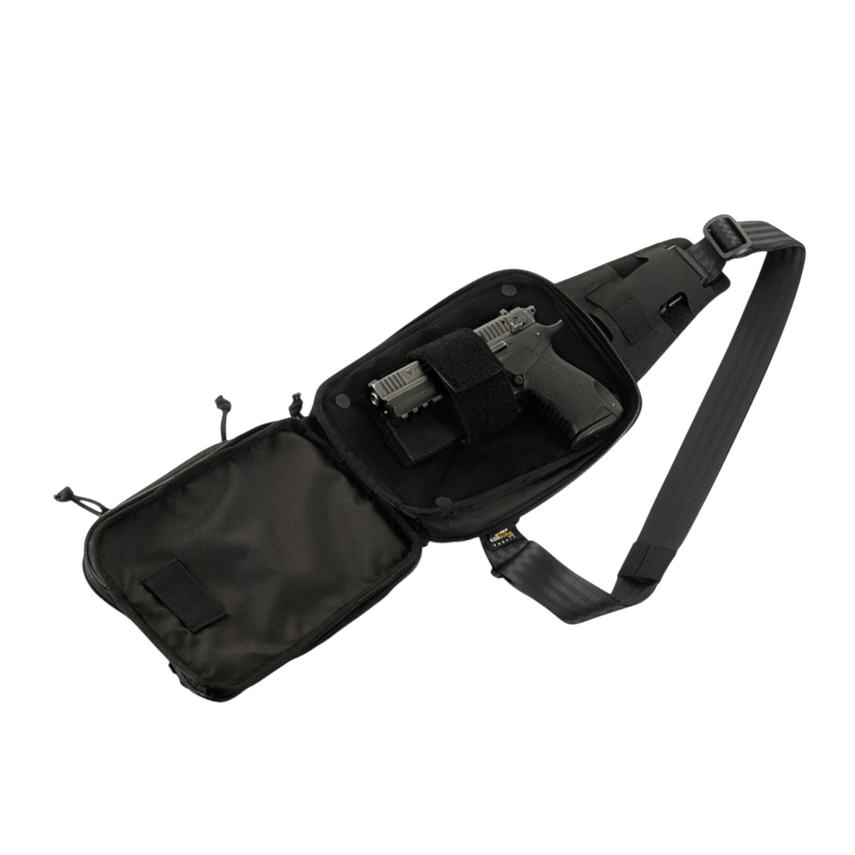 M-Tac Sling Pistoltaske Elite Hex med justerbar skulderrem, fremstillet af holdbar Cordura, ideel til skjult våbentransport.