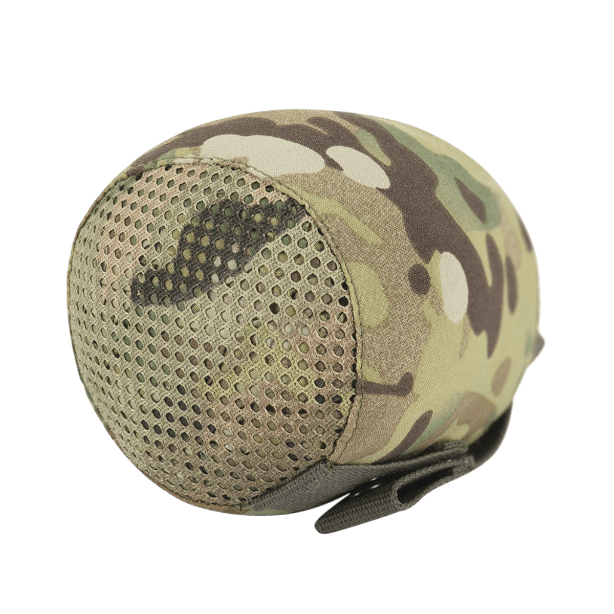 Nærbillede af M-Tac Alder Camouflage Suit med meshet ansigtsskjold og camouflageprint, designet til stealth og rivestyrke.