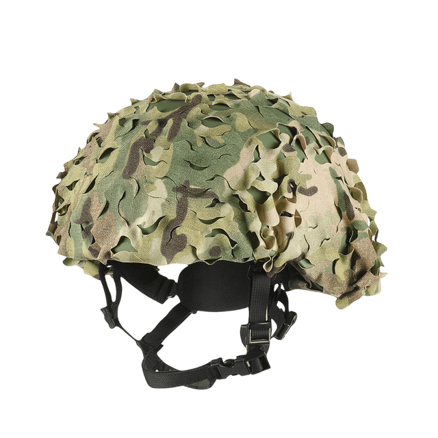 M‑Tac Vilha Hjelmdæksel Elite i MULTICAM-camouflage på FAST hjelm med Velcro-paneler og justerbar pasform.