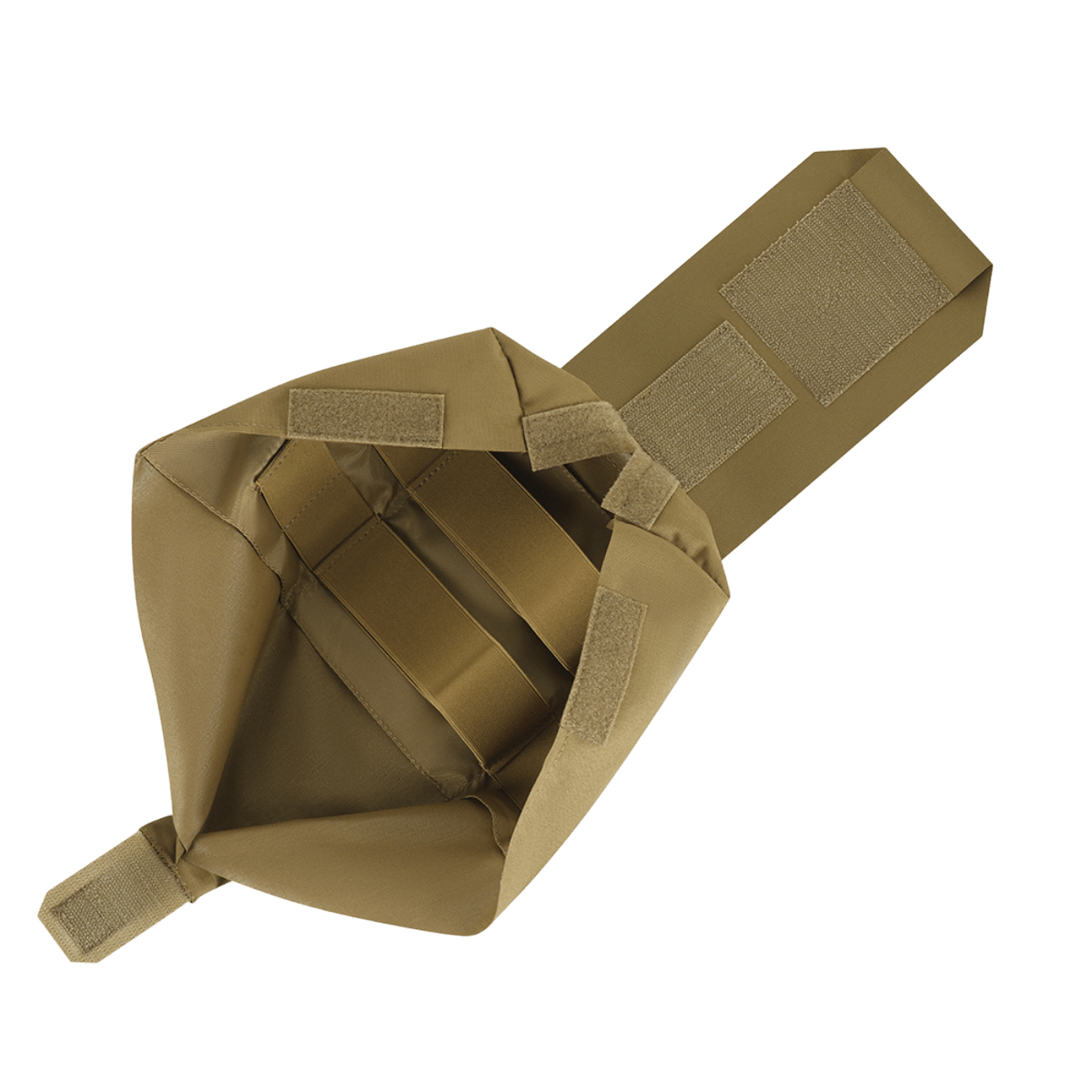 M‑Tac Medic Pouch Vertical Large Elite åben set ovenfra, viser rummelig indvendig opbevaring og innovative materialer.