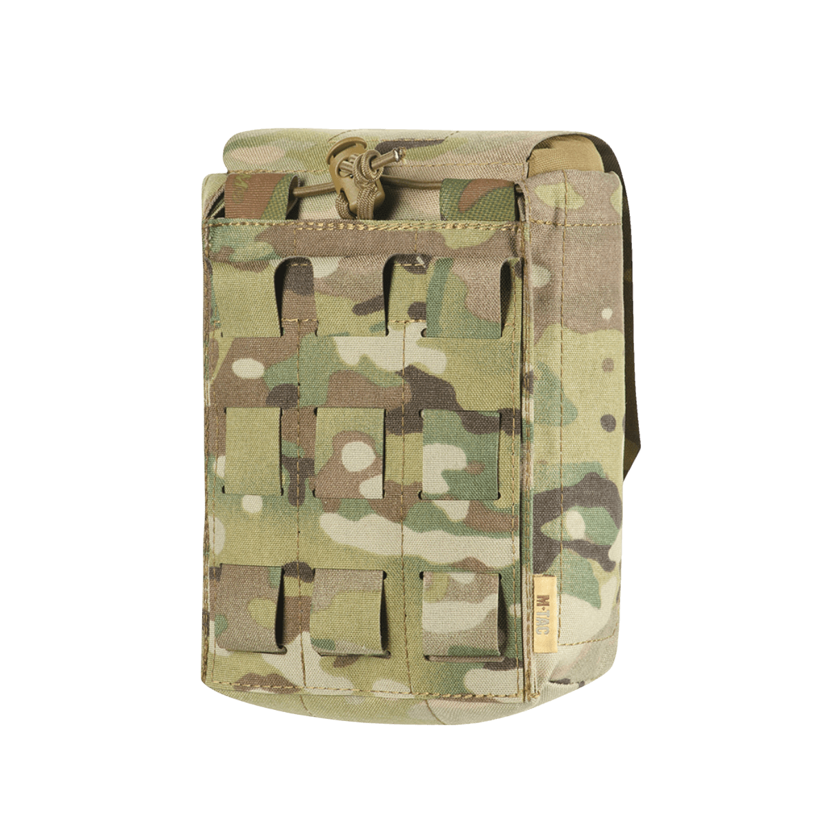 M-Tac Medic Pouch Vertical Large Elite i camouflage-design, slidstærk Cordura 500D, MOLLE interface, medicintaske til førstehjælpsudstyr.