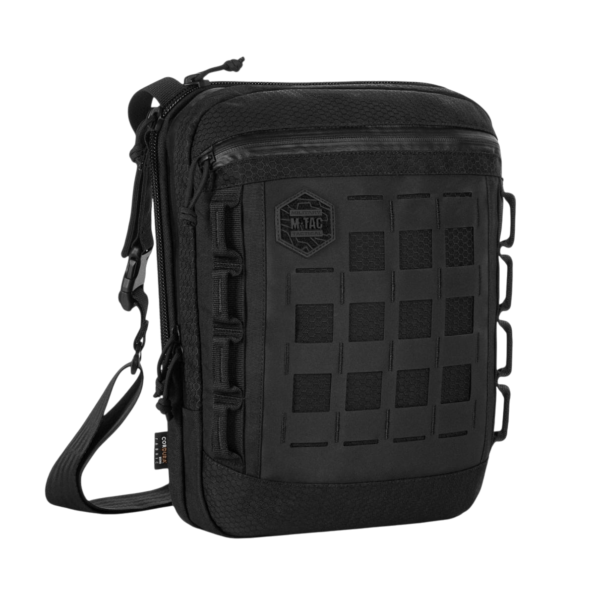M-Tac Tablet Bag Laser Cut Hex i sort Cordura med laser cut MOLLE system til EDC og tablet opbevaring.