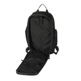 M-Tac STURM Elite Rygsæk åben viser rumdesign og holdbare materialer, ideel til kortvarige ophold med elastiske sidelommer og MOLLE panel.