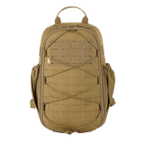 M-Tac STURM Elite Rygsæk i beige med MOLLE Laser Cut frontpanel og elastiske sidelommer, lavet af holdbart Cordura-materiale.