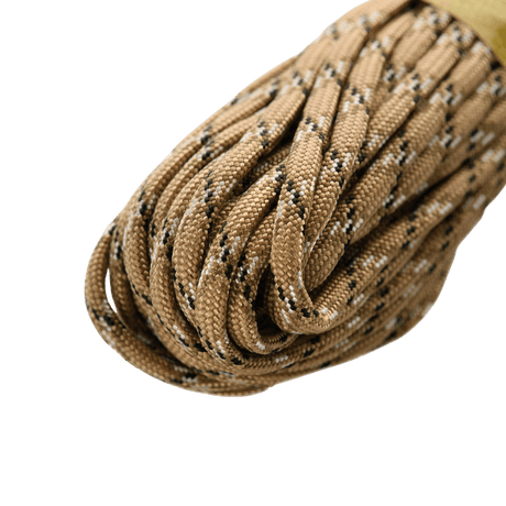 M‑Tac Paracord 550 Type III 15 m i beige, stærk og alsidig nylonkordel til friluft og nødbrug, 15 m længde og 4 mm diameter