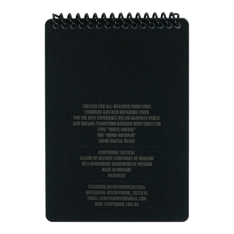 M-Tac Ecopybook Tactical – alt-vejr notesbog, vandtæt og holdbar spiralblok til udendørs brug