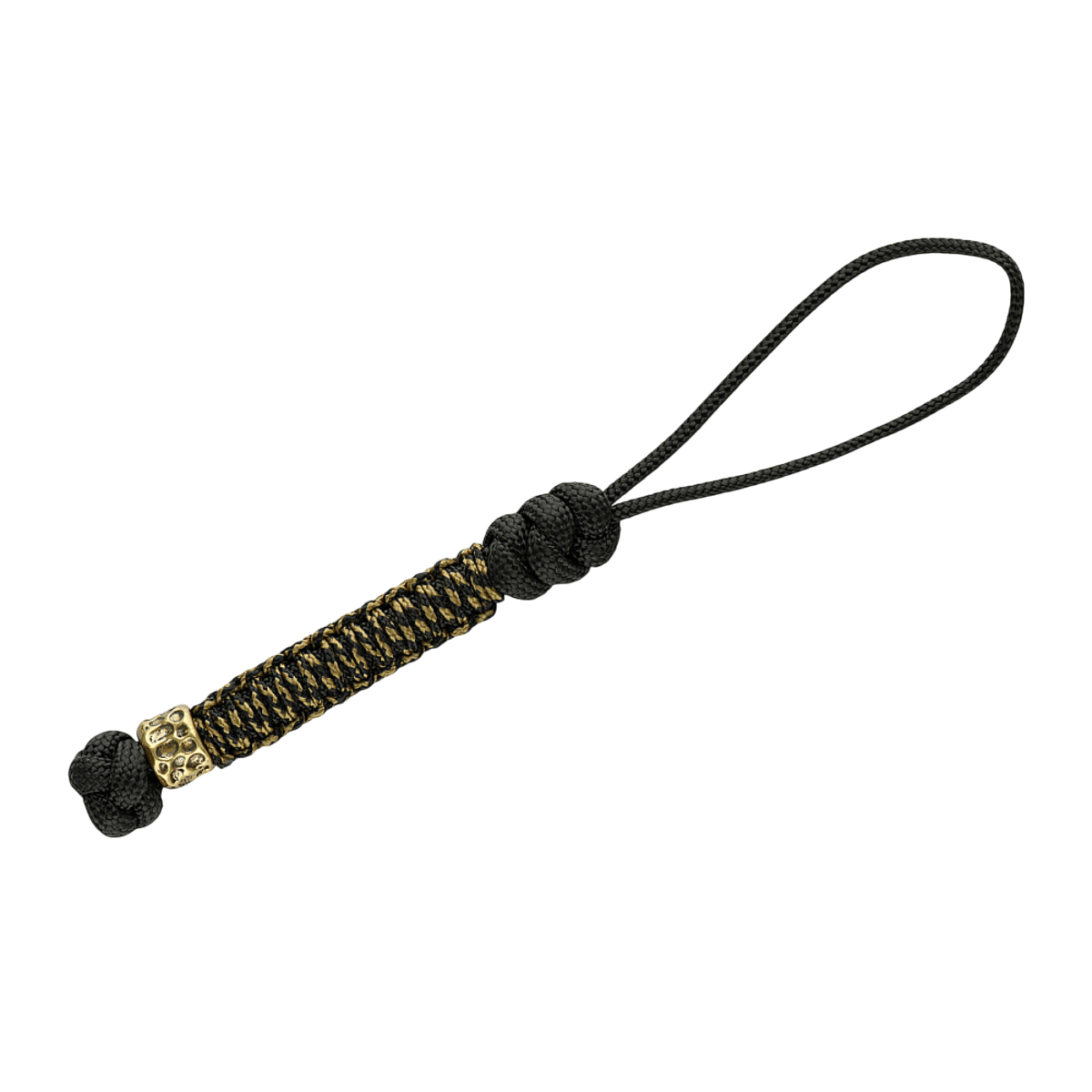 M-Tac Knife Lanyard Scandinavian Granule elegant sort og guld paracord lanyard til lommeknive, praktisk og stilfuldt tilbehør.