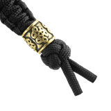 M-Tac Lanyard Scandinavian Small Chinese Knot med dekorativ perle i skandinavisk stil, lavet af snoet paracord, sort design.