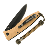 M-Tac Knife Lanyard Ninja med paracord fletning og cupronickel perler vedhæftet til lommekniv, 14,5 cm lang.