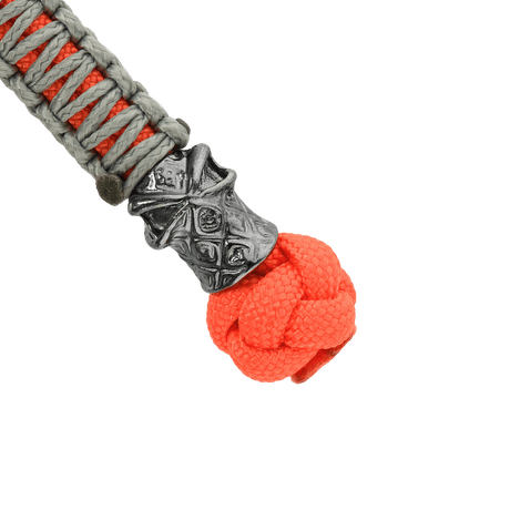 M-Tac Knife Lanyard Ninja med fletning af paracord og cupronickel perle i nærbillede. Total længde 14,5 cm, stilfuldt knivtilbehør.