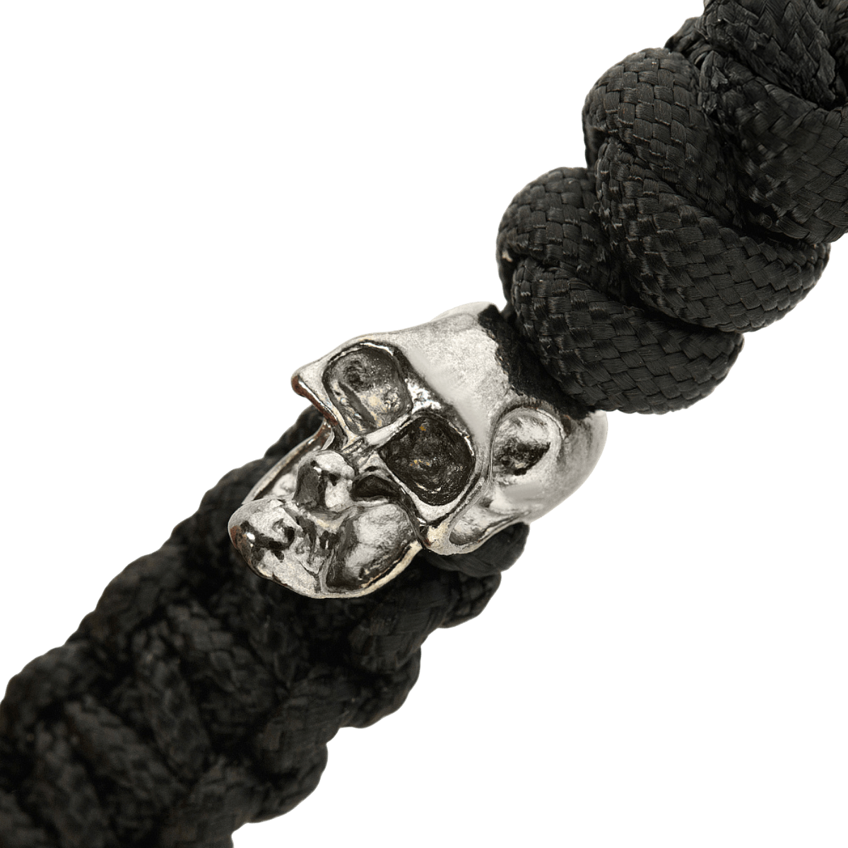 M-Tac Loopy Snake Skull Lanyard med flettet paracord og sølvfarvet kraniedetalje, ideel til at trække knive op hurtigt og stilfuldt.