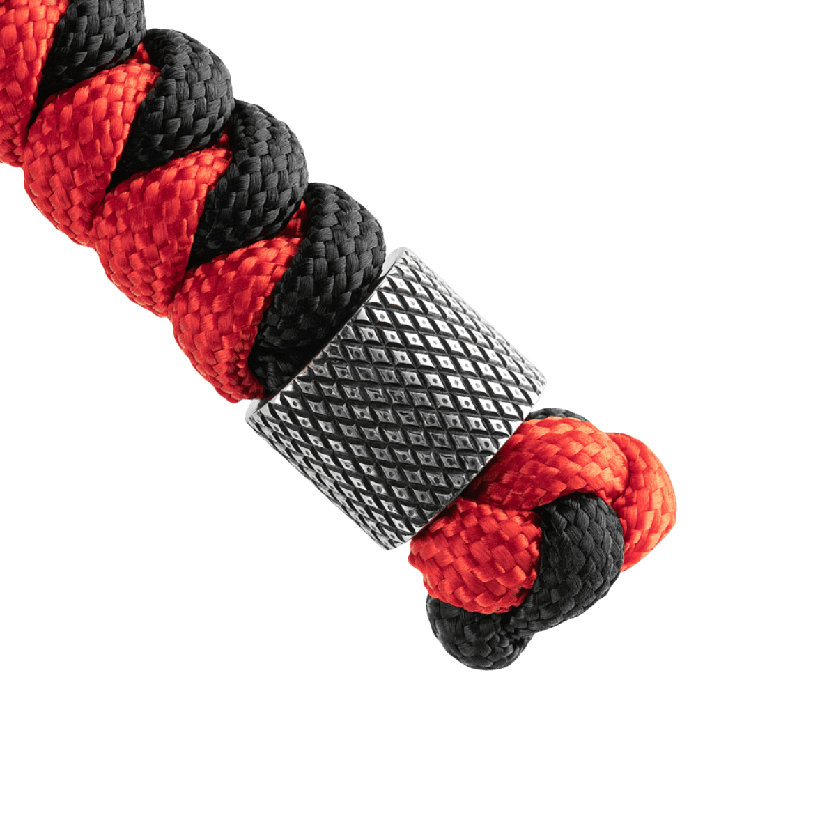 M-Tac Viper Cylindre Lanyard Stainless Steel med coiled paracord og skandinavisk perle, der fremhæver stil og individualitet.