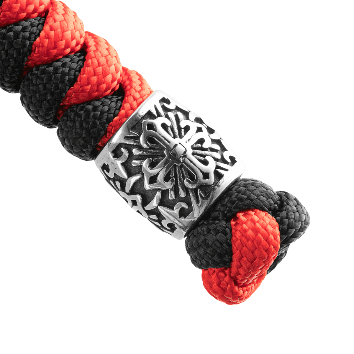 M-Tac Viper Lanyard Scandinavian med flettet paracord og Viper-perle i sort og rød design.