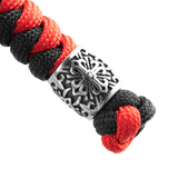 M-Tac Viper Lanyard Scandinavian med flettet paracord og Viper-perle i sort og rød design.