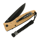 M-Tac Viper Lanyard Stainless Steel med flettet paracord og rustfrit stål perle på lommekniv