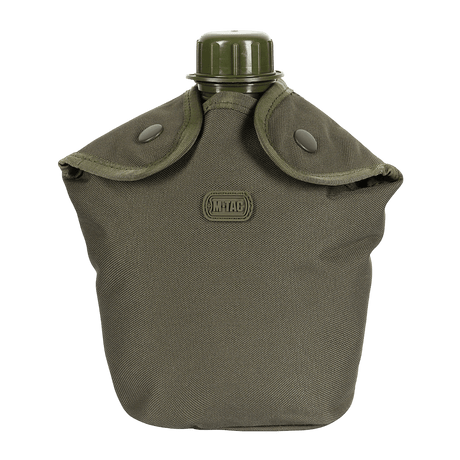 M-Tac Flaskeholder MOLLE drikkeflaske i slidstærk polyester med PVC-belægning og MOLLE-system, 120x70x170 mm, militærgrøn