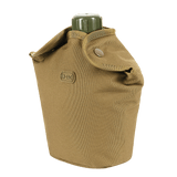 M-Tac Flaskeholder MOLLE i slidstærk polyester 600D, brun farve med knaplukning, designet til drikkeflasker til vandreture eller feltbrug.