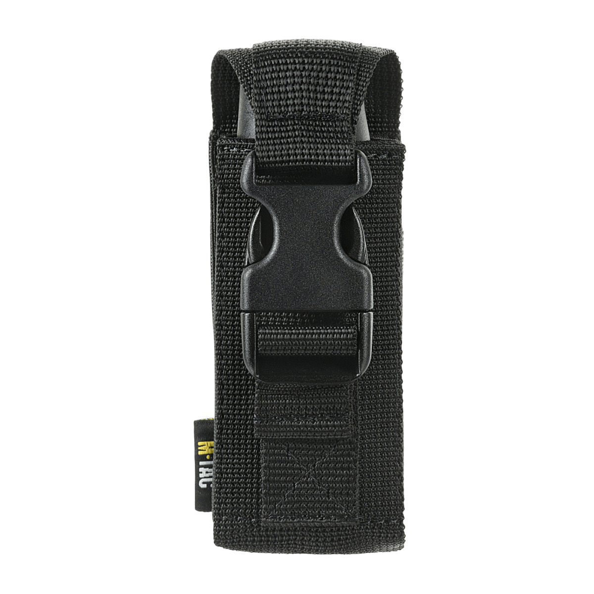 M-Tac Gasdåseholder Vertikal i sort med robust Woojin-lås og MIL-SPEC strop. Enkel fastgørelse til bælte eller MOLLE-system.