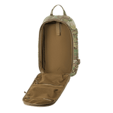 M-Tac Rygsæk Sturm Elite Gen.II i åbnet tilstand med kuffertstil rum og netlommer, designet til felten, lavet af Cordura 500D og 1000D.