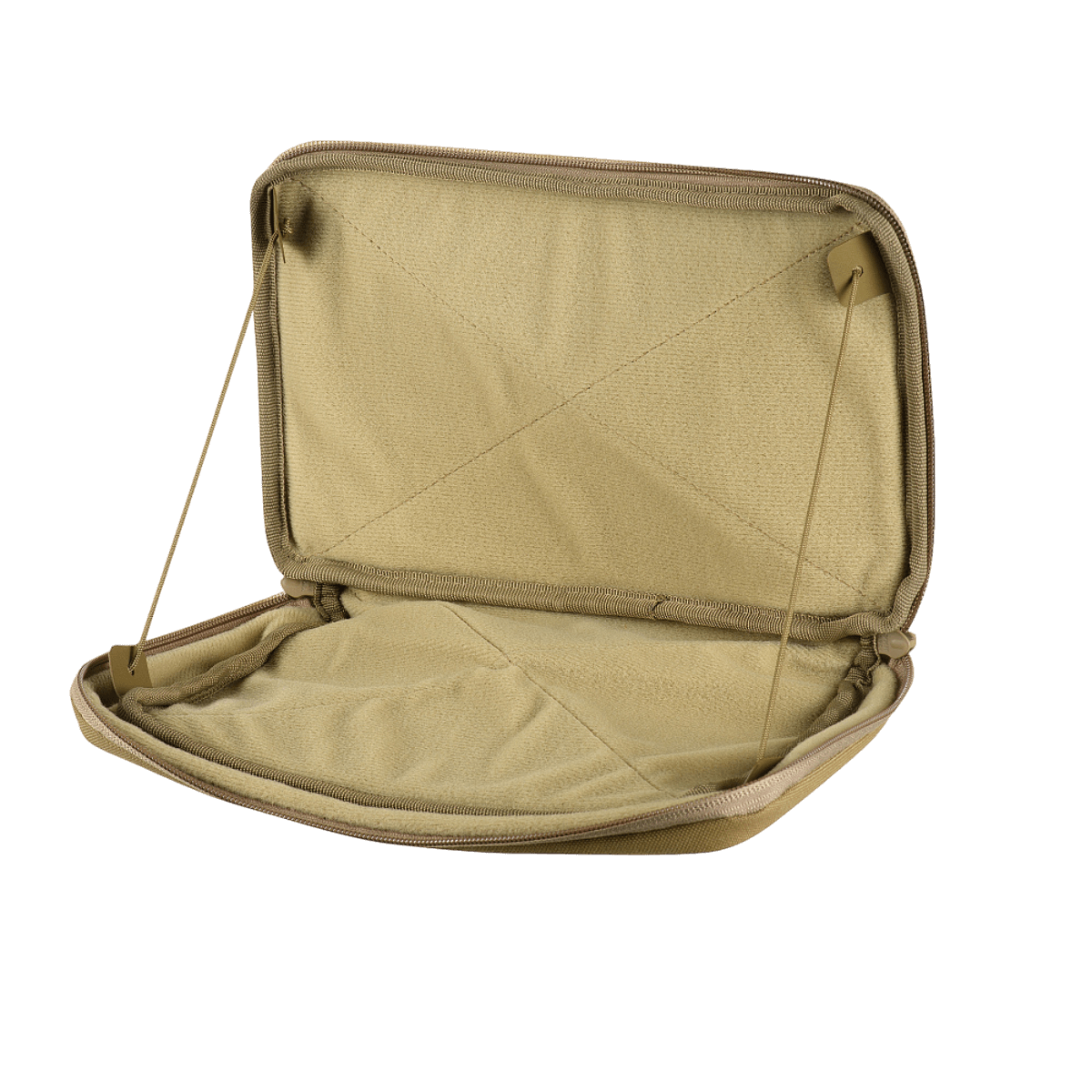 M-Tac Admin Pouch X-Large Elite åbnet for at vise indvendigt velour-velcro design til modulære inserts, perfekt til taktisk brug.