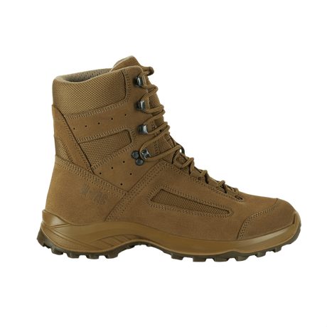 M-Tac Taktiske Sommerstøvler i brun, let og åndbar med høj komfort, lavet af høj kvalitets læder og Cordura mesh, perfekt til varmt vejr.