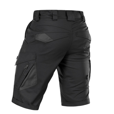 Bagudvendt billede af M-Tac Shorts Aggressor Gen.II Flex i sort, holdbar og fleksibel design