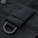 Detaljebillede af M-Tac Shorts Aggressor Gen.II Flex med D-ring og rip-stop materiale.