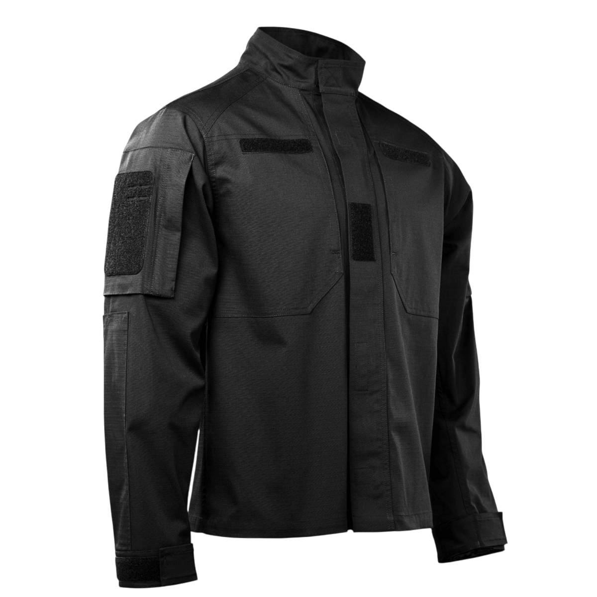 M-Tac Jakke Patrol Flex med Velcro og YKK fittings, designet til taktisk brug, viser ståkrave og forstærket skulderparti med IR-panel.