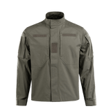 M-Tac Jakke Patrol Flex med velcro paneler og ståkrave, designet til taktisk brug, grøn farve, front view.