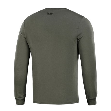 M-Tac Pullover 4 Seasons med rund hals og strækmanchetter i grønt, alsidig til hverdagsbrug hele året, set bagfra.