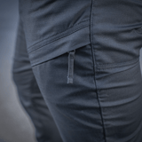 M-Tac Tactical Bukser Patrol Gen II Flex, tæt på syning og lynlåsdetaljer