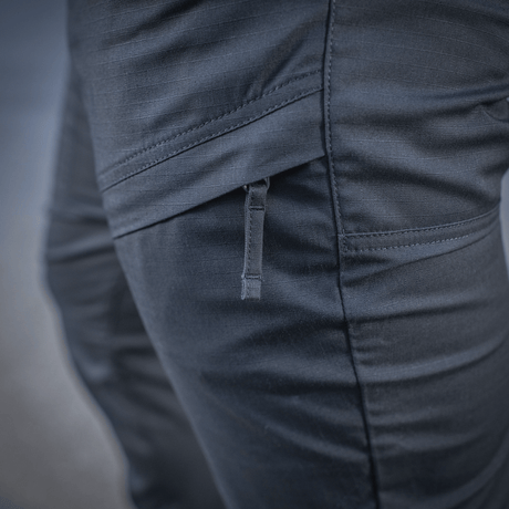 M-Tac Tactical Bukser Patrol Gen II Flex, tæt på syning og lynlåsdetaljer