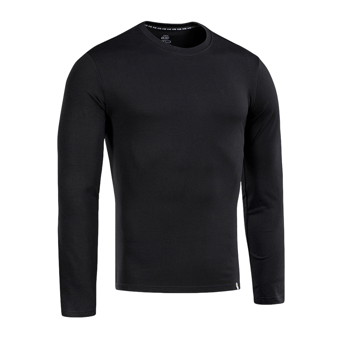 M-Tac Long-sleeve T-shirt 93/7 i sort, lavet af 93% bomuld og 7% elastan, ideel til hverdag, uniformer, sport og friluftsliv.