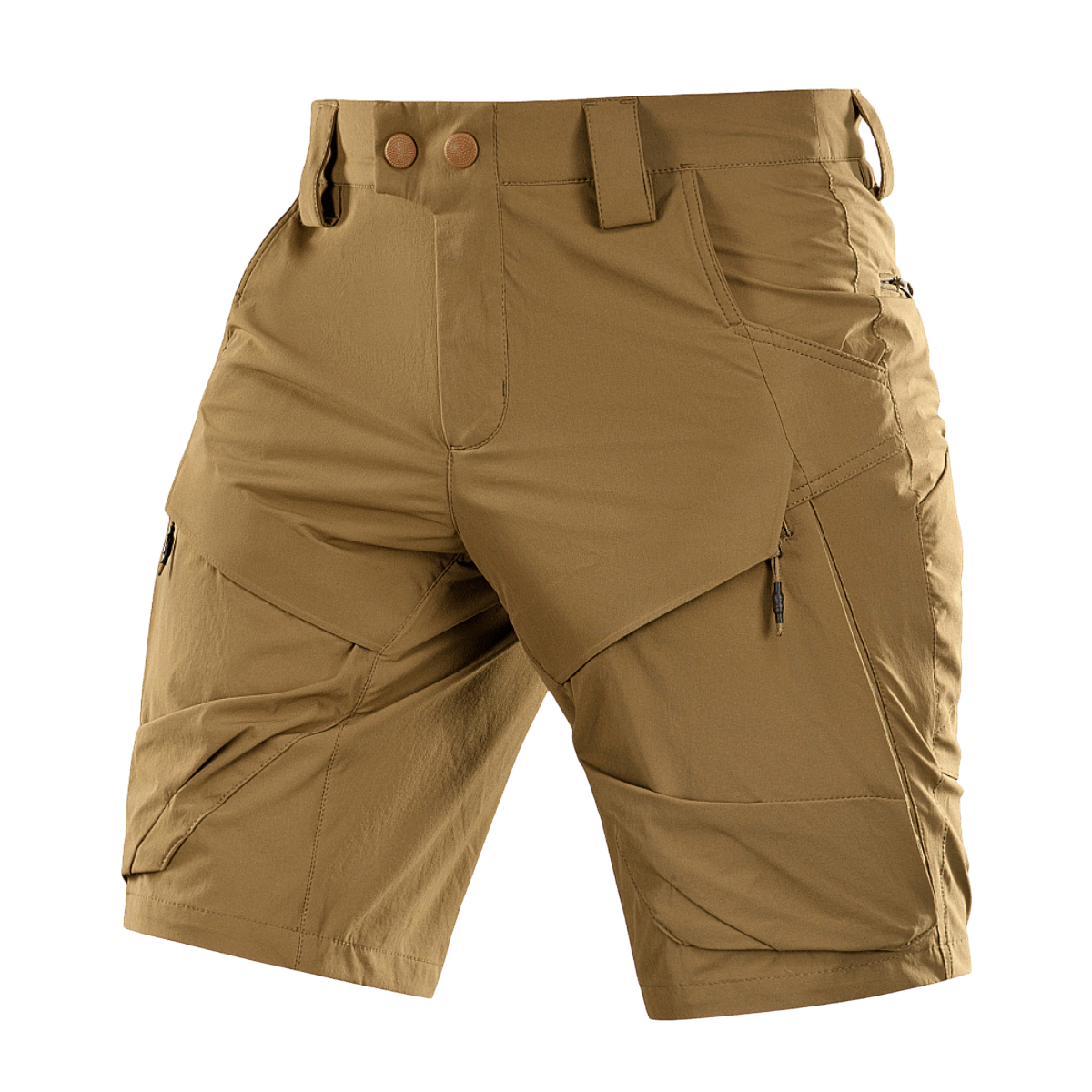 M-Tac Shorts Rubicon Flex i mørke oliven til sommerbrug, komfort, funktionalitet, cargo-lommer og vandafvisende materiale.