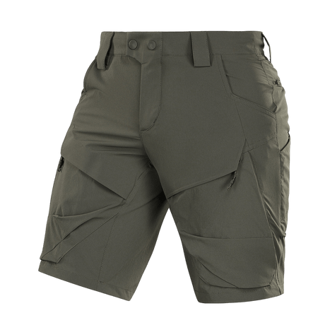 M-Tac Shorts Rubicon Flex i mørk oliven med specialdesignede cargolommer og 4-vejs stræk for maksimal bevægelsesfrihed.