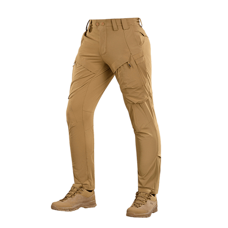 M-Tac Bukser Rubicon Flex i beige med innovativ cargo-lomme og 4-Way Stretch stof til træning og udendørsaktiviteter.