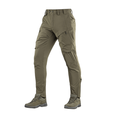 M-Tac Bukser Rubicon Flex med 4-Way Stretch stof til træning og fritid, vandtæt og åndbart design med cargo-lommer, farve oliven