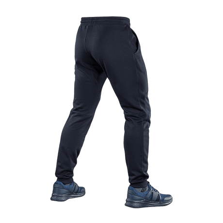 M-Tac Bukser Stealth Cotton i sort, sportsbukser med elastik i taljen, perfekt til aktiv livsstil, set bagfra.