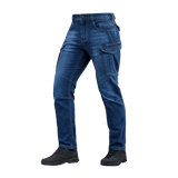 M-Tac Jeans Aggressor med moderne taktisk funktionalitet, slidstærkt denim, rummelige lommer, canadisk knap, YKK-lynlås.