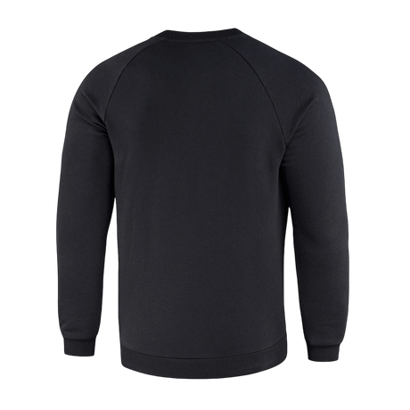 M-Tac Cotton Sweatshirt i sort set bagfra, lavet af 100% bomuld, ideel til løb og fitness, med ribkanter for komfort.