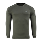 Mørkegrøn M-Tac Cotton Sweatshirt i bomuld med ribkanter ved ærmer og talje, ideel til sport og daglig aktivitet, komfortabel pasform.