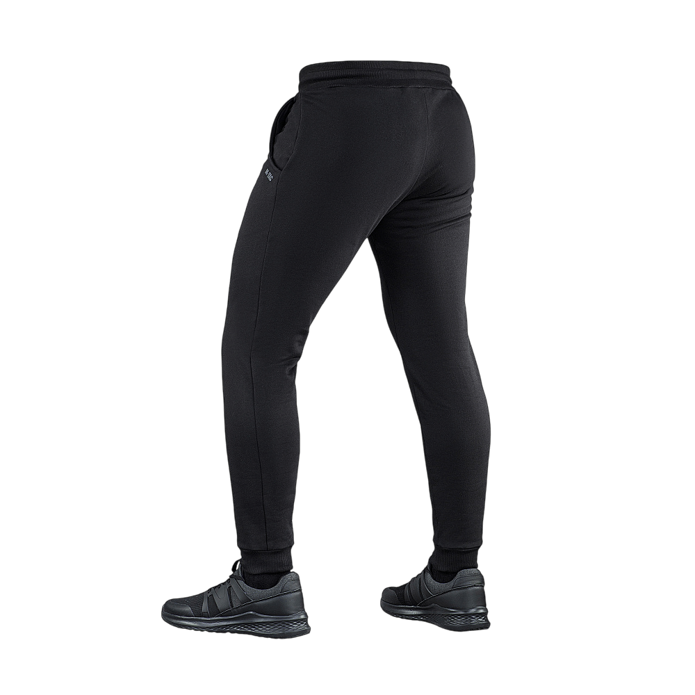 M-Tac Bukser Cotton Classic fra siden, sort, lavet af 100% bomuld, med elastik i taljen og sidelommer, perfekt til sport.