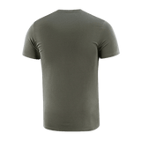 Bagside af M-Tac T-shirt 93/7 Summer, ideel for sommerdage, lavet af 93% bomuld og 7% elastan for optimal komfort og termoregulation.