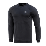 M-Tac Sweatshirt Cotton Hard i sort med reflekterende logo, 100% bomuld, 390 g/m² tæthed, løs pasform, ribkanter.