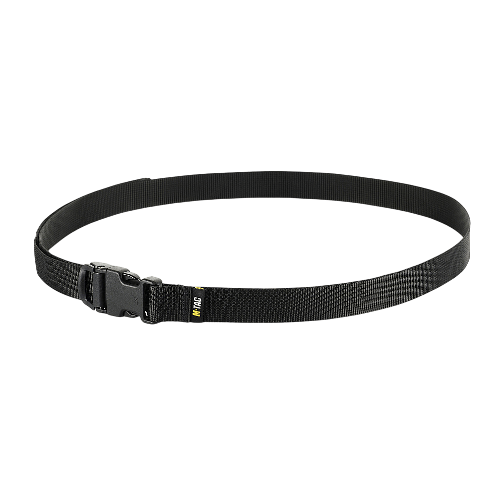 M-Tac Kompressionsrem Gen.II utility-bælte i sort nylon webbing med fastex-spænde, perfekt til tur- og militærbrug.