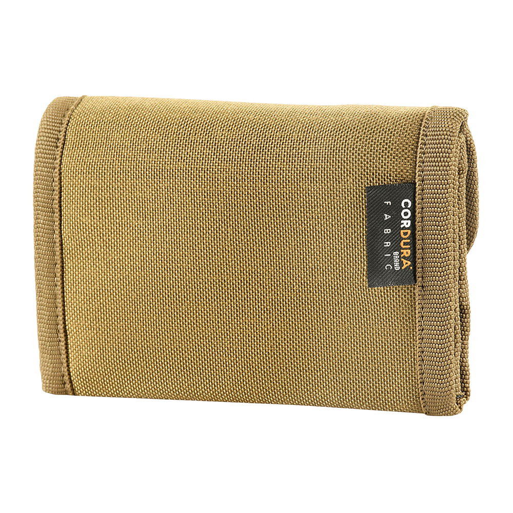 M-Tac Pung Elite Gen.II i slidstærkt Cordura 500D materiale, sandfarvet, med stilfuldt design og YKK lynlås til kontanter og kort.