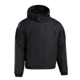 M-Tac Alpha Gen.III Pro Vinterjakke vandtæt, isoleret jakke med justerbar hætte, perfekt til -20°C, sort farve, front view.